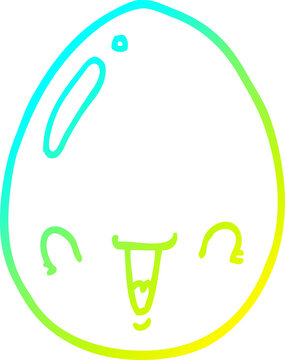 recommend clip art: cold gradient line drawing of a cartoon egg