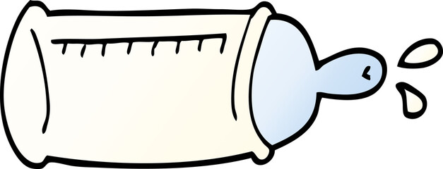 cartoon doodle baby bottle