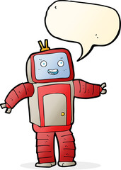 cartoon robot with speech bubble