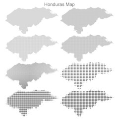 Fototapeta na wymiar Honduras Dotted map in different dot sizes