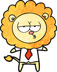 cartoon bored lion office worker