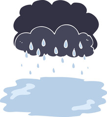 flat color illustration of rain cloud