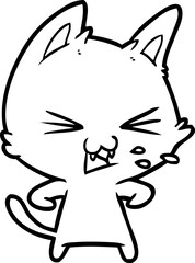 cartoon cat hissing
