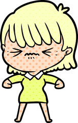 annoyed cartoon girl