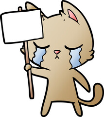 crying cartoon cat