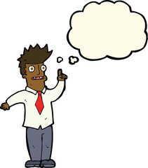 cartoon man with idea with thought bubble