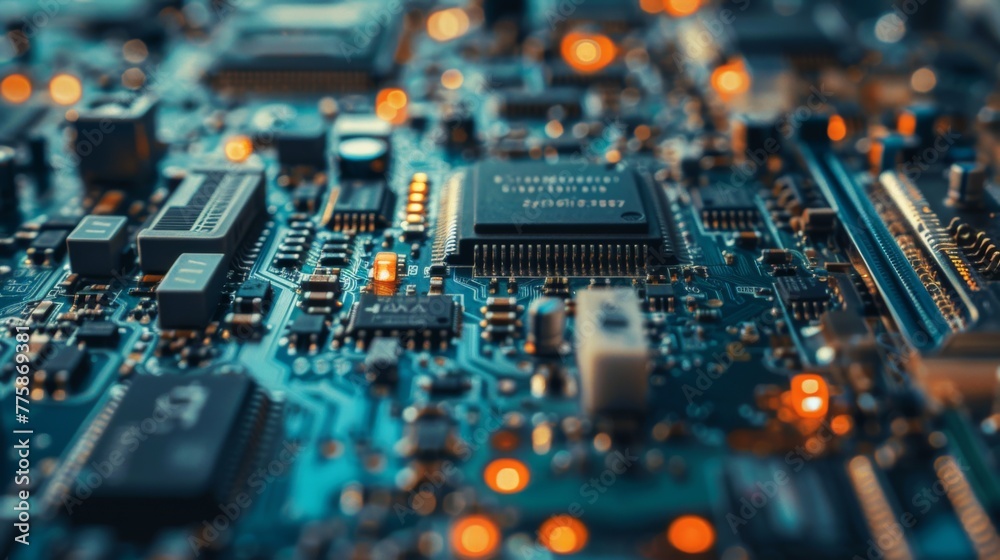 Poster Close-Up View of Computer Motherboard