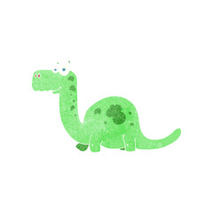 freehand retro cartoon dinosaur