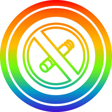 recommend clip art: no smoking circular icon with rainbow gradient finish