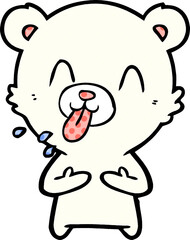 rude cartoon polar bear sticking out tongue