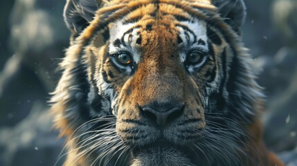 Fototapeta na wymiar Intense Stare of a Tiger