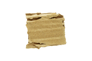 piece of torn cardboard uneven edge isolated on white background