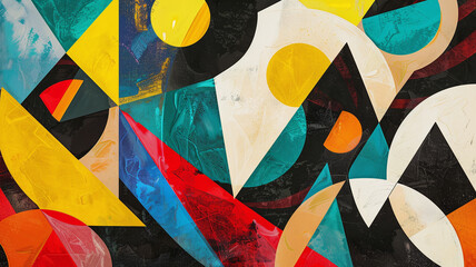 Vibrant Abstract Geometric Shapes Collage