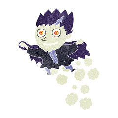 freehand retro cartoon vampire