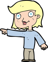 cartoon pointing person
