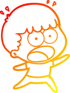 recommend clip art: warm gradient line drawing of a cartoon shocked man