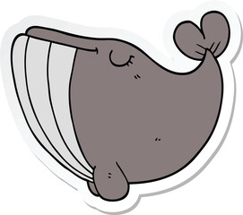 sticker of a cartoon whale