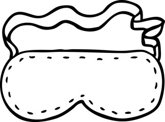 black and white cartoon sleeping mask