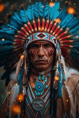 Obraz premium Native American in Traditional Regalia