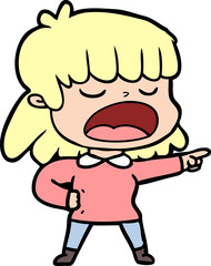 cartoon woman talking loudly