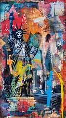 Statue of Liberty Mixed Media Artwork