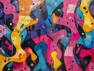 Urban Expression: Colorful Graffiti Art Pattern