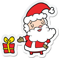 sticker of a cartoon santa claus