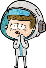 cartoon tired astronaut