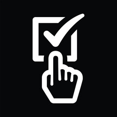 check box with hand icon
