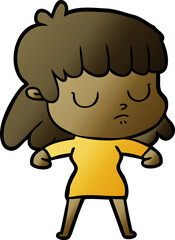 cartoon indifferent woman