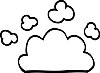 line drawing cartoon weather cloud
