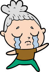 cartoon crying woman