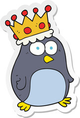 sticker of a cartoon emperor penguin