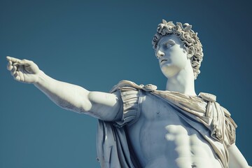 Gleaming Apollo god statue. Art head classic. Generate Ai - obrazy, fototapety, plakaty
