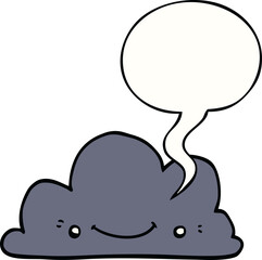 cute cartoon cloud with speech bubble