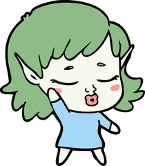 pretty cartoon elf girl