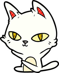 Obraz premium cartoon cat staring