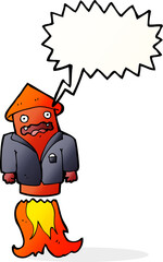 cartoon firework in business suit with speech bubble