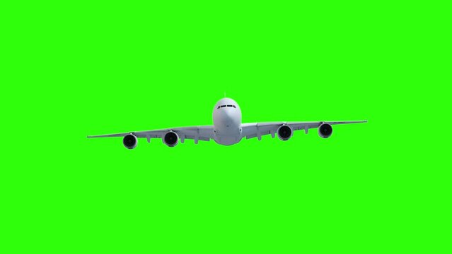 3D animation of a plane seen the front - loop - 3D rendering