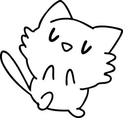 line doodle of a cute little pet cat