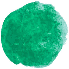 Hand-drawn green watercolor oval vector frame. Versatile graphic element