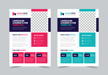 Modern Language Course Flyer Template | A4 | Print Ready