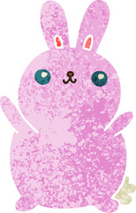 retro illustration style quirky cartoon rabbit
