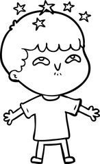 cartoon amazed boy