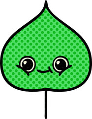 comic book style cartoon of a expressional leaf