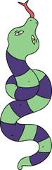 hand drawn quirky cartoon snake