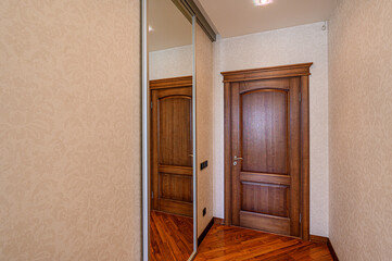 standard room interior apartment. room doors, renovation corridor lobby entrance hall