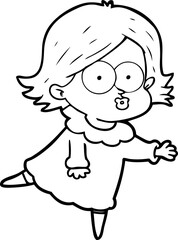 cartoon girl pouting