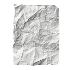 Crumpled White Paper, Isolated on a Transparent Background
