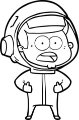 Naklejka premium cartoon surprised astronaut